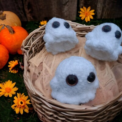 Crochet Ghost-Halloween Decor-Stuffed Animal-Plushie-Amigurumi-Unique Gift-Halloween Lover-Spooky- Fall Decor-Birthday Gift-Christmas Gift - image3